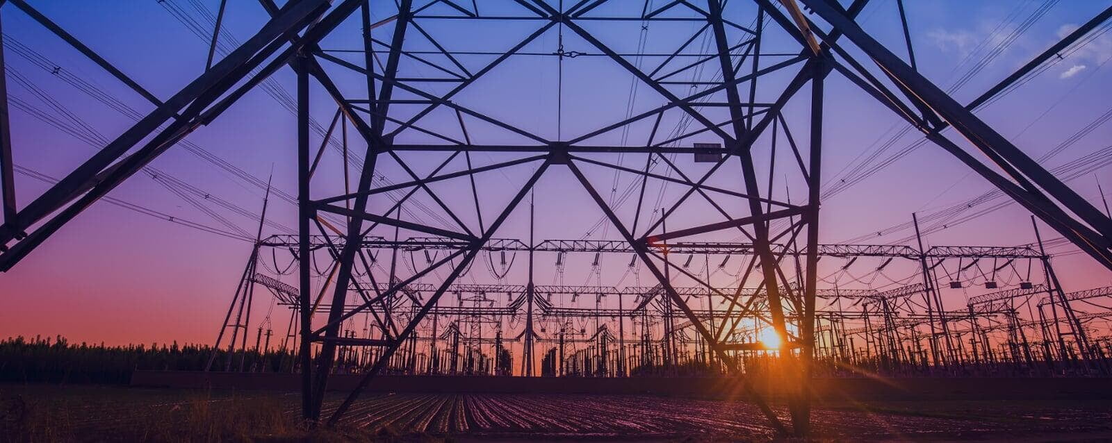 C-RAS: high-voltage transmission towers at sunset