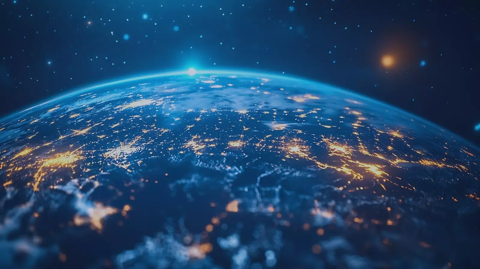 GridCore: globe with network lights representing an enterprise grid model